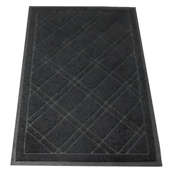 Felpudo SlipToGrip 89 × 58 cm a Cuadros Negro para Interior y Exterior
