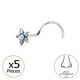 thumbnail image 1 of Piercing Plata 925 Con Forma De Estrella De Mar, Rosca Y Cristal Celeste, 1 of 2