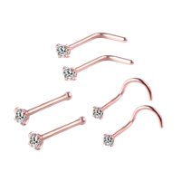 Magideal - Juego De 6 Para La Nariz, Juego De Anillos Con Tornillos Para La Nariz, Anillos Para La Nariz Para Mujeres, Regalos De Cumpleaños Para Hombr Oro Rosa