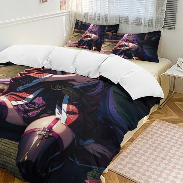 Fate Stay Night Anime Home Bed 3-piece Set Classic Japanese Anime Polyester Wash Student Dormitory Set