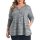 thumbnail image 1 of GRACIA Y GRANDEZA Blusas Casuales Sueltas de Manga Larga con Cuello en V, Bolsillo y Botones para Mujer de Talla Grande 2X Gris, 1 of 7