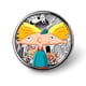 thumbnail image 1 of ¡Oye, Arnold!-Theme Round Button Badge: Premium Metal Construction, Ideal for High-End Events 2.8 cm, 1 of 6