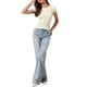 thumbnail image 2 of INSPIRE CHIC Camiseta de Oficina Casual Acanalada para Mujer Ajuste Ceñido Mangas Cortas Verano Tops L Blanco, 2 of 6