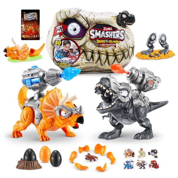 Toy ZURU SMASHERS Dino Island Batallas de T-Rex con más de 50 sorpresas