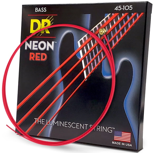 Cuerdas para bajo eléctrico DR Hi-Def Neon Red Medium NRB-45