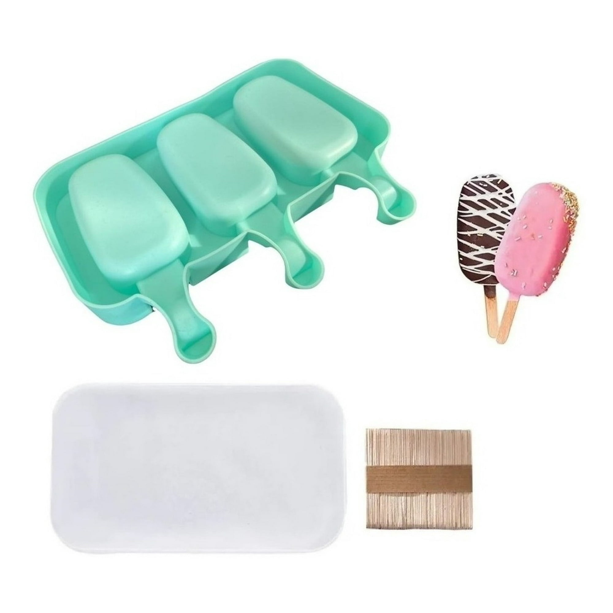 Genérico - Moldes De Silicona Para Helados Molde Paletas Helado Cn Tapa