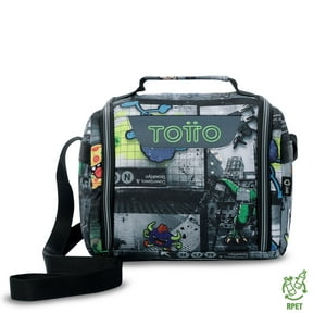 Lonchera Térmica Hombre Resaltador Grande Negra Totto