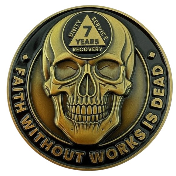 Moneda de Sobriedad Bliss & Beam 7 Años Calavera AA