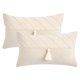 thumbnail image 1 of REGALWOVEN Juego de 2 Fundas de Almohada Decorativas con Patrón de Diamante y Borlas Boho para Decoración de Hogar Estilo Rústico Blanco 20" x 12", 1 of 7
