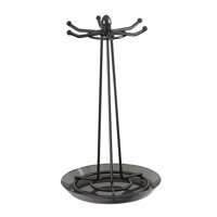 Magideal - Porta Utensilios Giratorio, Espátula, Cuchara, Cucharón De Sopa, Porta Utensilios De Cocina, Machacador De Patatas, Servidor De Espaguetis, Cucharón D Negro
