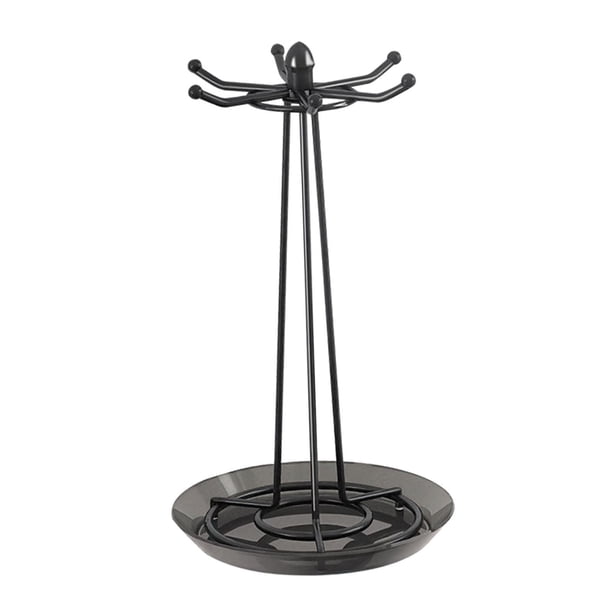 Porta utensilios giratorio, espátula, cuchara, cucharón de sopa, porta utensilios de cocina, machacador de patatas, servidor de espaguetis, cucharón d Negro