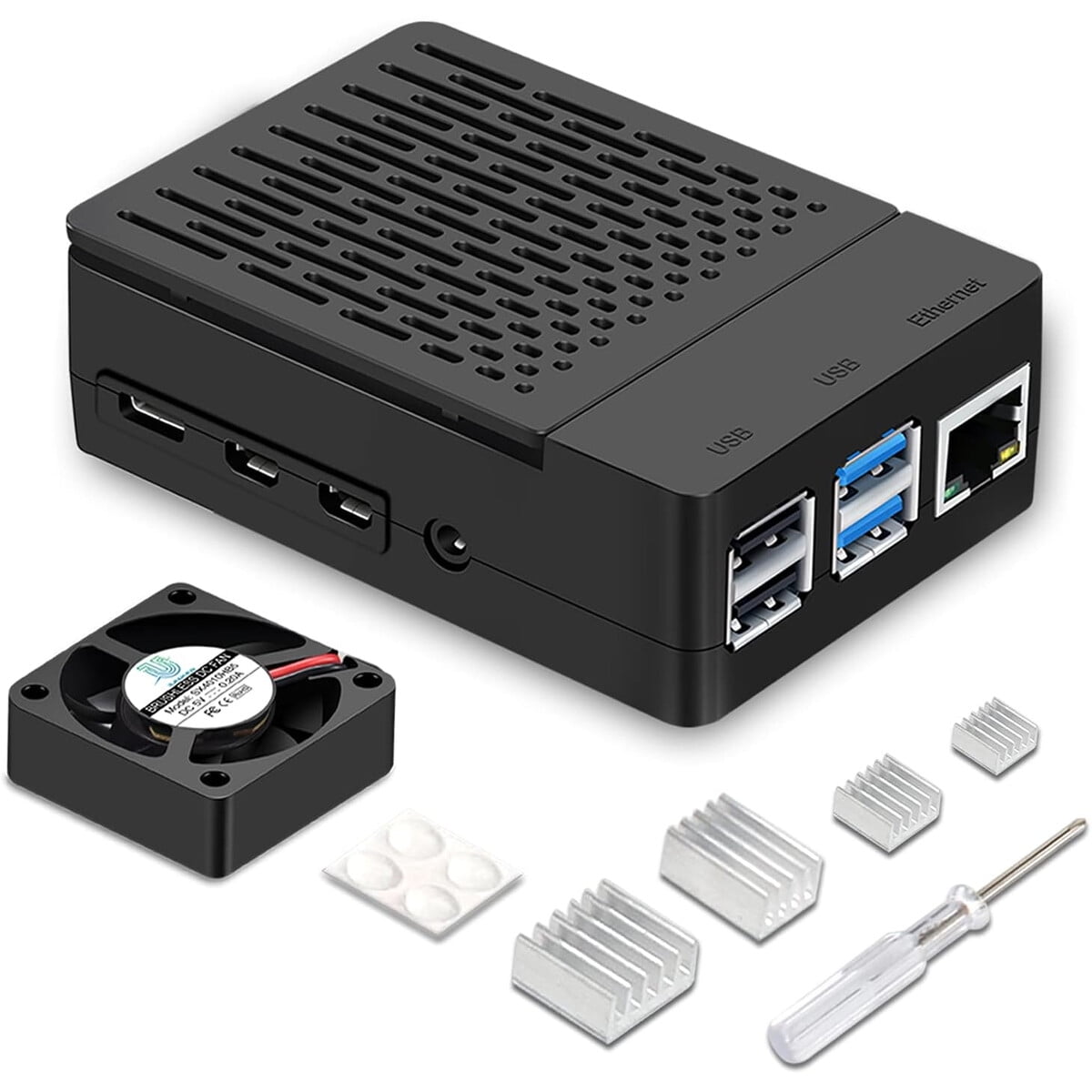 Caja Iuniker Abs Para Raspberry Pi 4 Con Ventilador Y Disipador