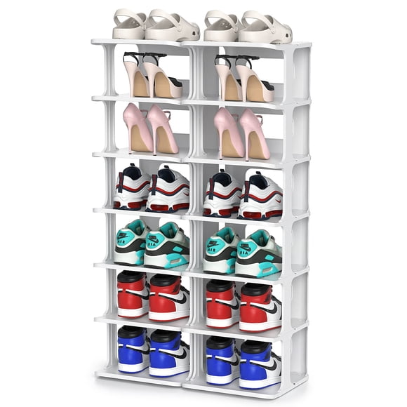 Organizador de Zapatos Apilable ZOINLIY Estante de Plástico Gris