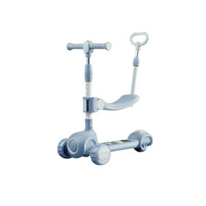 Babyluna - Scooter 3 En 1, Con Asiento Y Manubrio, Rueda Luces Y Sonido Azul