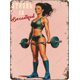 thumbnail image 1 of Letrero sala gimnasio terapia fitness vintage metal estaño hierro pintura decoración pared hogar club cueva hombre 30x20 cm, 1 of 6