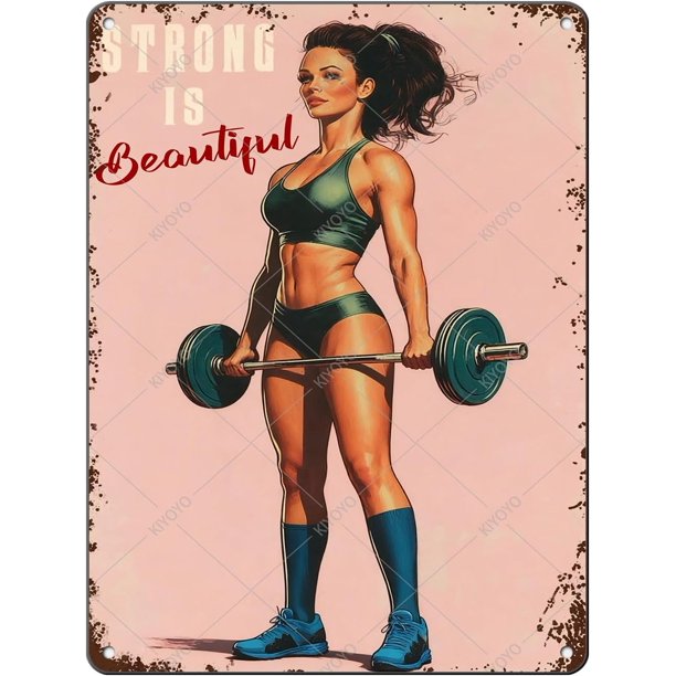 Letrero sala gimnasio terapia fitness vintage metal estaño hierro pintura decoración pared hogar club cueva hombre 30x20 cm