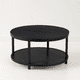 thumbnail image 1 of Mesa de Centro Redonda Negra - Diseño Moderno con Doble Nivel, 1 of 7