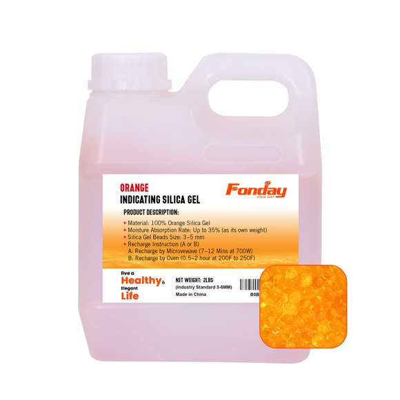Desecante de gel de sílice Fonday Premium, 0,9 kg, indicador de humedad