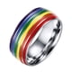 thumbnail image 1 of Anillo De Orgullo LGBT De Arco Iris De Esmalte De Acero Inoxidable De 8 Mm Tama?o De EE. UU. 11 20,7 Mm, 1 of 5