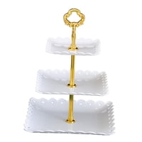 Bothyi - Soporte Para Cupcakes De 3 Niveles, Bandeja Para Servir Pasteles, Estante Para Refrigerios Para Mesa De Comedor En Casa, Color Blanco