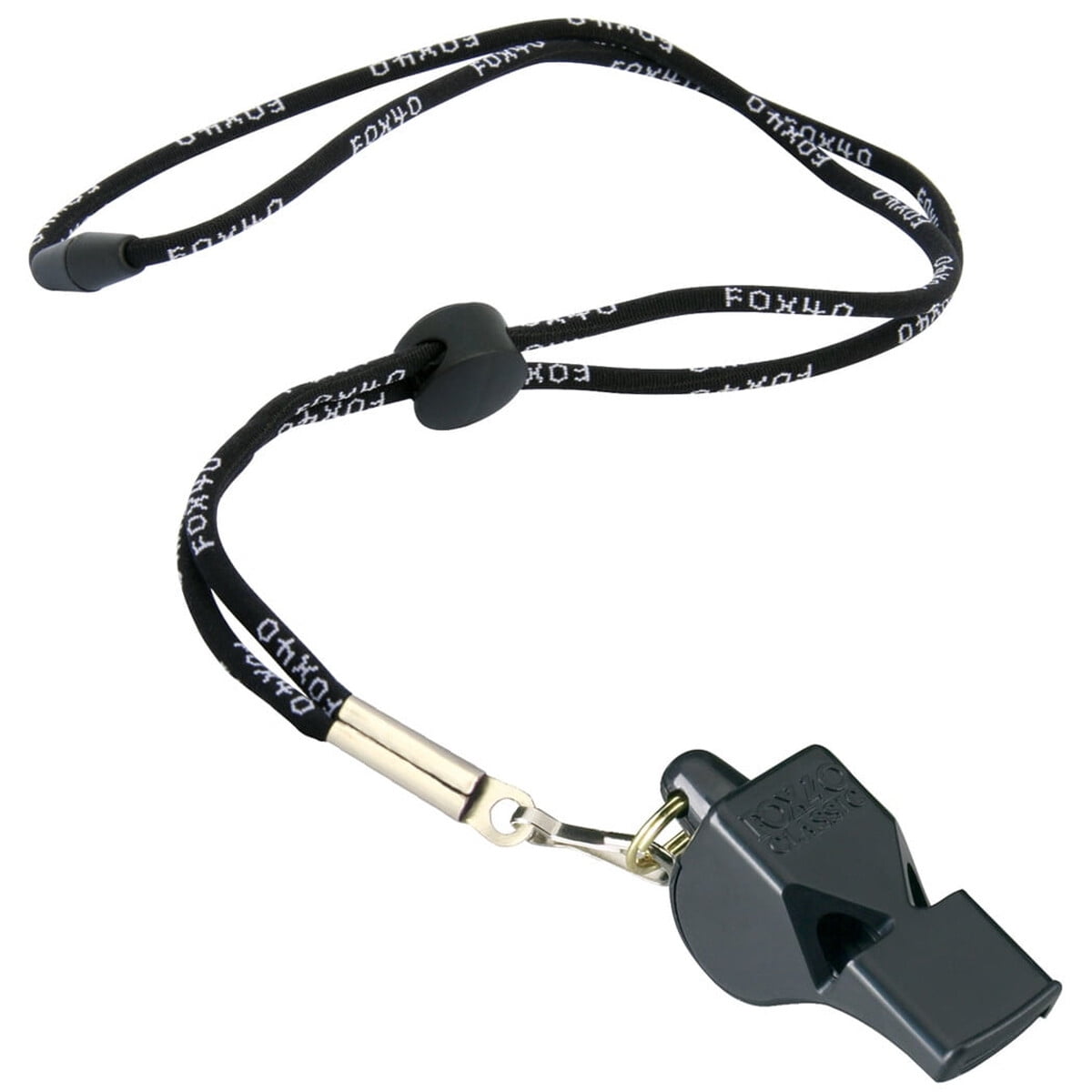 Silbato Fox 40 Classic Negro Pealess 115db Con Lanyard