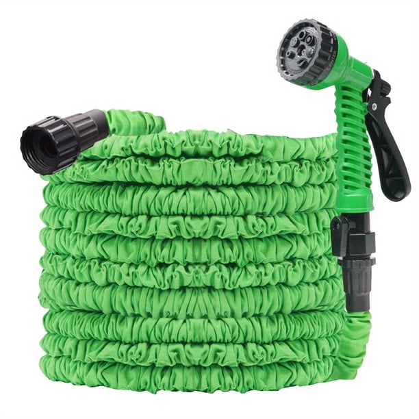 1pc, Garden Hose Expandable Flexible Water Hose Plastic Hoses Car Wash Water Gun 25ft/50ft/75ft/100ft X 3/4", Garden Sprayer Watering Irrigation Tools, Solid Brass Fitting Connectors, Lightweight Kink