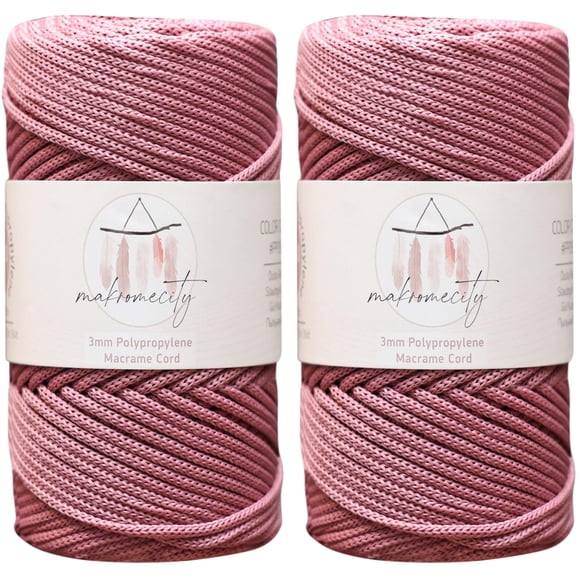 Cordón de macramé de poliéster Makromecity 3 mm 120 m rosa empolvado