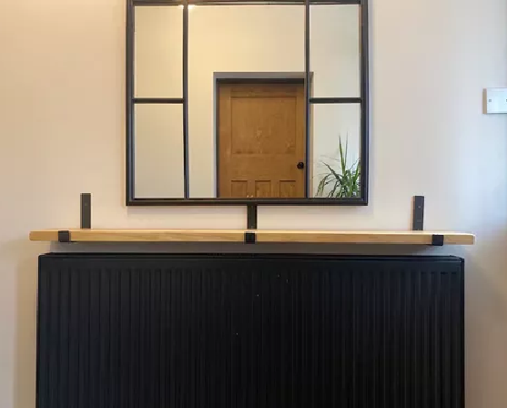 Genérico - Mesa De Arrimo Repisa Flotante Madera Y Metal Industrial