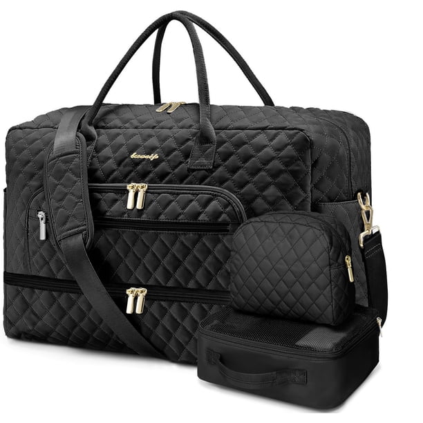 Bolsa de lona LUOCIP para mujer, tamaño grande, con compartimento para zapatos, juego de 3 piezas