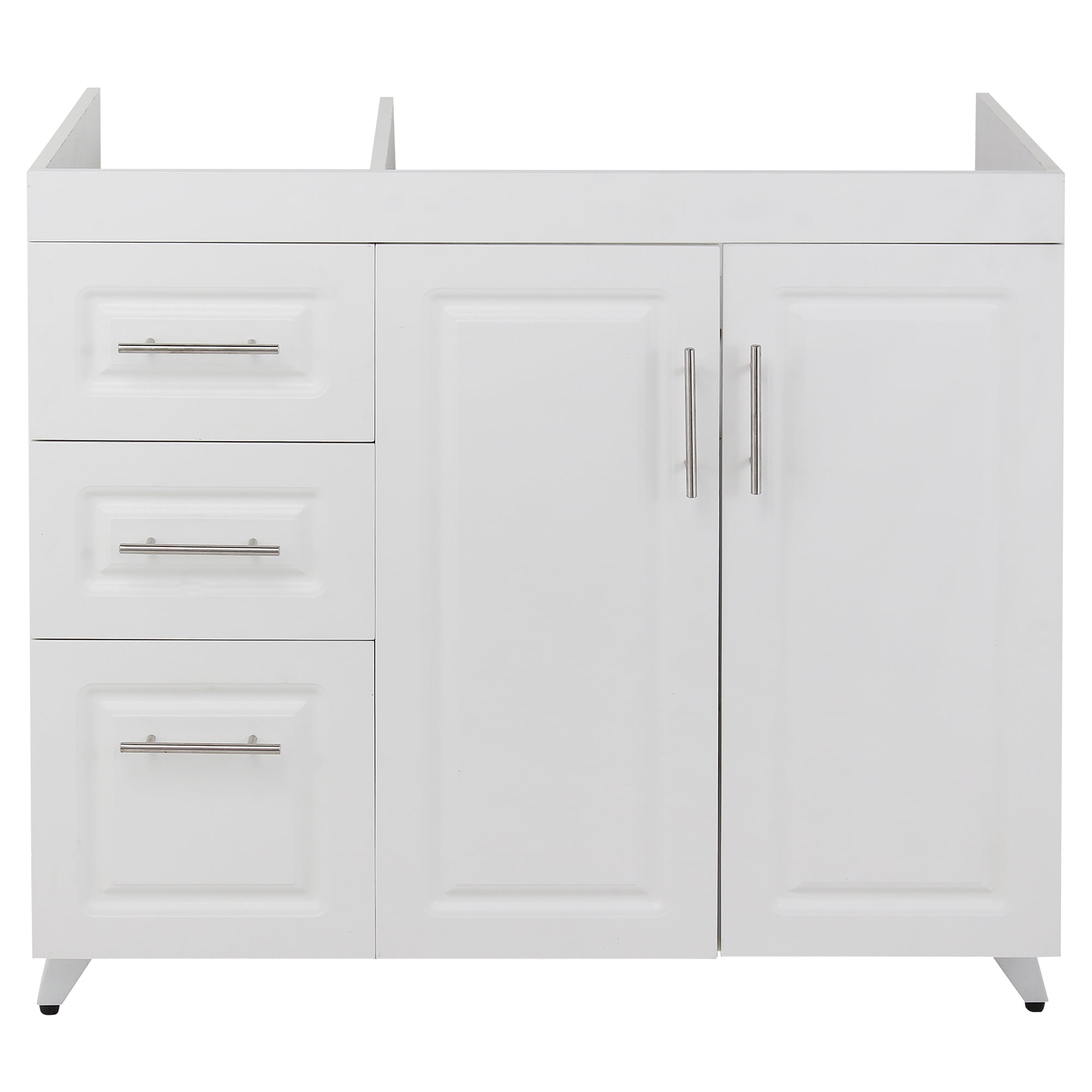 Domsa - Mueble Base De Cocina Blanco Doble Cajones Izquierdo 118x49x90 Cm (no Incluye Cubierta)