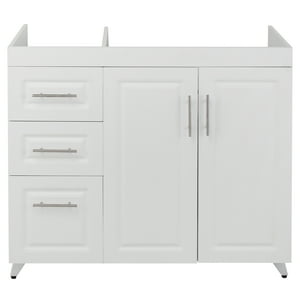 Domsa - Mueble Base De Cocina Blanco Doble Cajones Izquierdo 118X49X90 Cm (No Incluye Cubierta)