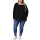 thumbnail image 2 of Agnes Orinda Blusas de Talla Grande para Mujer de Manga Larga con Cuello Cuadrado, Sueltas y Plisadas, Túnicas de Ajuste Holgado 2X Negro, 2 of 6