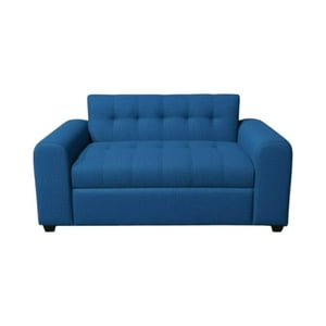 Diseños Valestrini - Sofa Dos Cuerpos Brazo Redondo Lino Azul