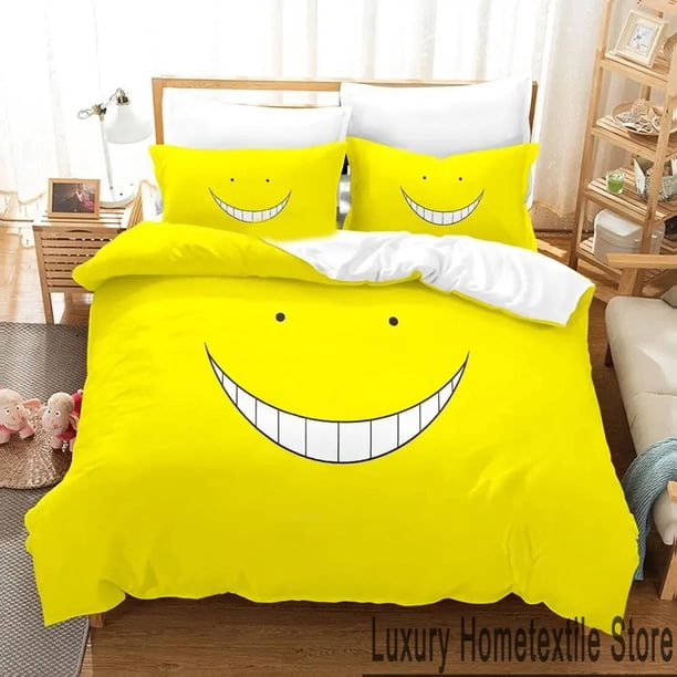 v2893 Bed Sheets Anime Assassination Classroom Koro-sensei Bedding Set Boys Girls Twin Queen King Size Duvet Cover Pillowcase Bed boys Adult 3-Piece Bedding Set (1 Duvet Cover + 2 Pillow Shams) Bed Sh