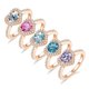 thumbnail image 5 of Anillos de Compromiso de Moissanita con Corazón de 2 Uds Color D Claridad VVS1 Anillos de Diamante de Plata Esterlina S925 Azul/rosa/morado Anillos de Moissanita para Mujer con Certificado, 5 of 9