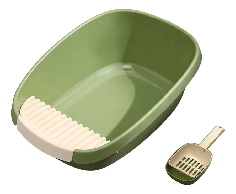 Genérico - Arenero Semi Cerrado Para Gatos - Bandeja Sanitaria Grande L