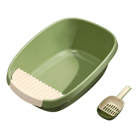 Genérico - Arenero Semi Cerrado Para Gatos - Bandeja Sanitaria Grande L