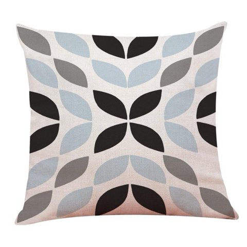 Hogarly - Funda De Cojín Decorativa Pétalos Gris 45X45 Cm