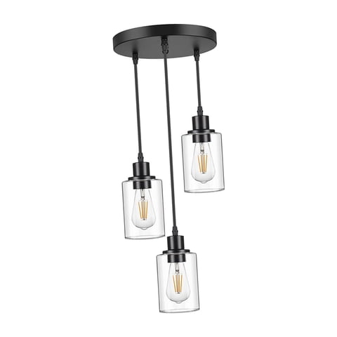 Magideal - Lámpara Colgante De Cristal Lámpara De Cristal Decorativa E27 Base Lámpara Colgante De Techo Retro Lámparas Colgantes Accesorios Para Comedor Bar Café