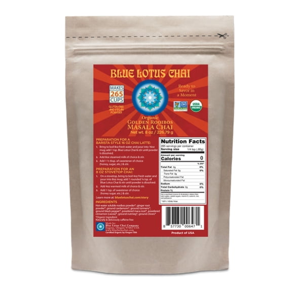 Té Blue Lotus Chai Orgánico Golden Rooibos Masala 226 g