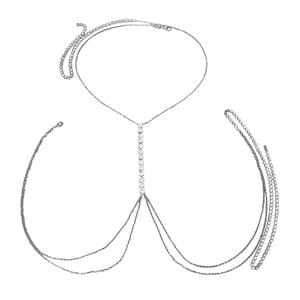 Ioensy - Cadena Para El Cuerpo Cintura Del Bikini Cadena De Sujetadores Ajustables Brillantes Para Club Nocturno Fiesta De Graduación Plata