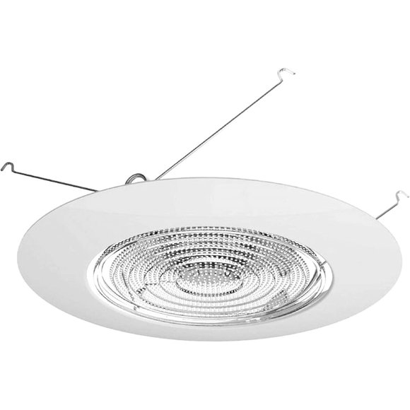 NICOR Lighting 6-Inch White Recessed Shower Trim with Glass