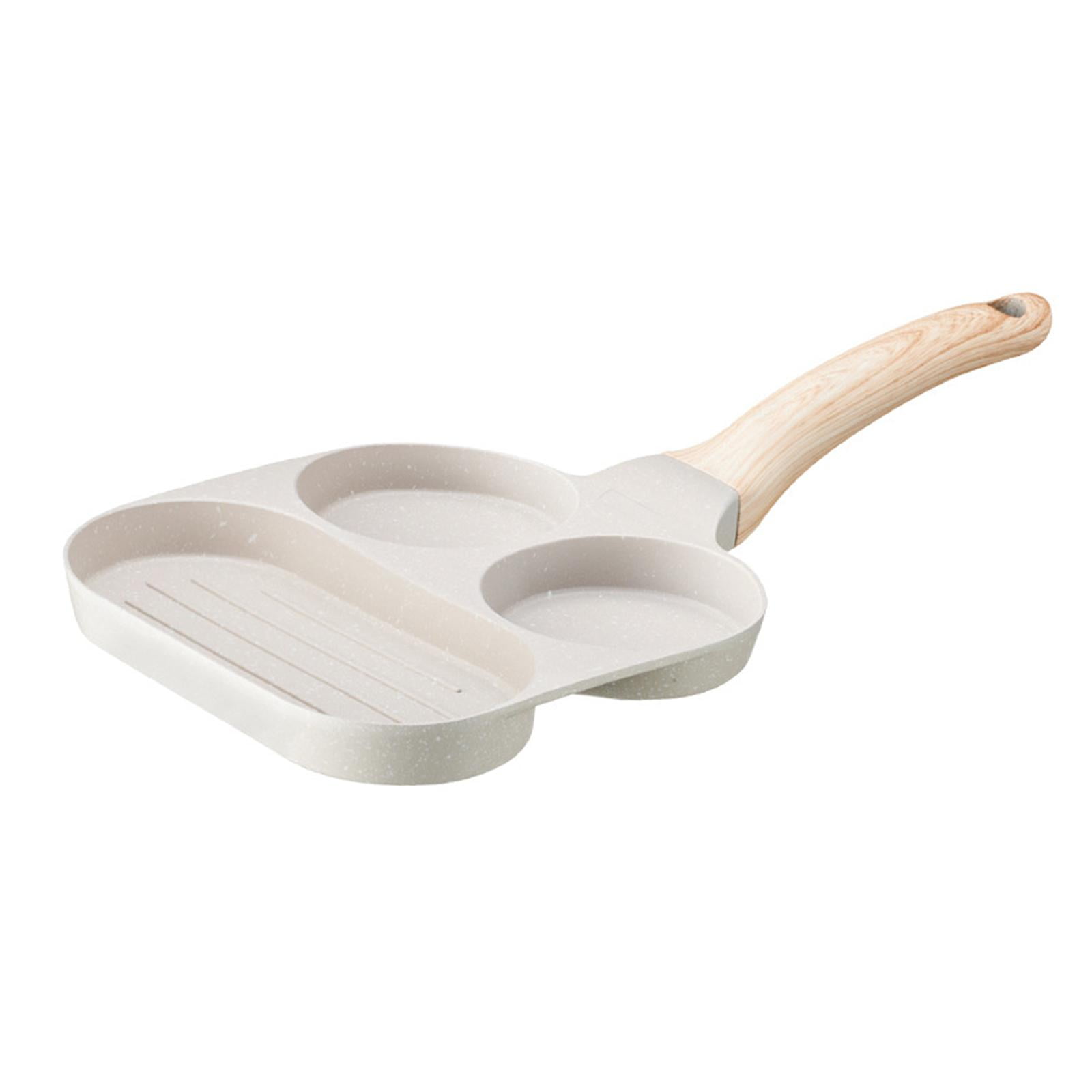 Bothyi - Olla Para Huevos Fritos, Sartén Resistente 3 En 1 Para Desayuno, Sartén Dividida Para Huevos Caseros