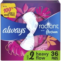 Almohadillas Femeninas Always Radiant Flexfoam Con Alas Talla 2 36 Unidades