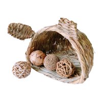 Magideal - Cabaña De Hierba Para El Hogar Con Aberturas, Jaula Para Casa De Juegos Hecha A Mano, Cabaña De Paja Hecha A Mano, Casa De Hierba Escondida Para Jugar