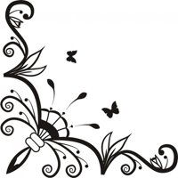 Rienda Libre Graphics - Decomural Flowers Butterfly Corner Ws-18588