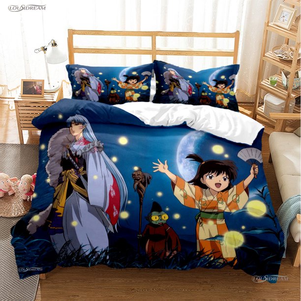 Cartoon Anime Inuyasha All Season Duvet Cover Comforter Bedding sets Soft Quilt Cover and Pillowcases Single/Double/Queen/ Bed Sheets