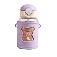Genérico - Botella De Agua Portatil 620Ml Osito Kawaii Morado Infantil