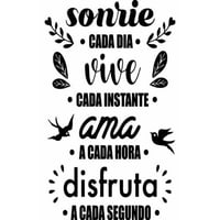 Rienda Libre Graphics - Frase Deco Sonríe Cada Día Vive Cada Instante No.4 Fr‑11025