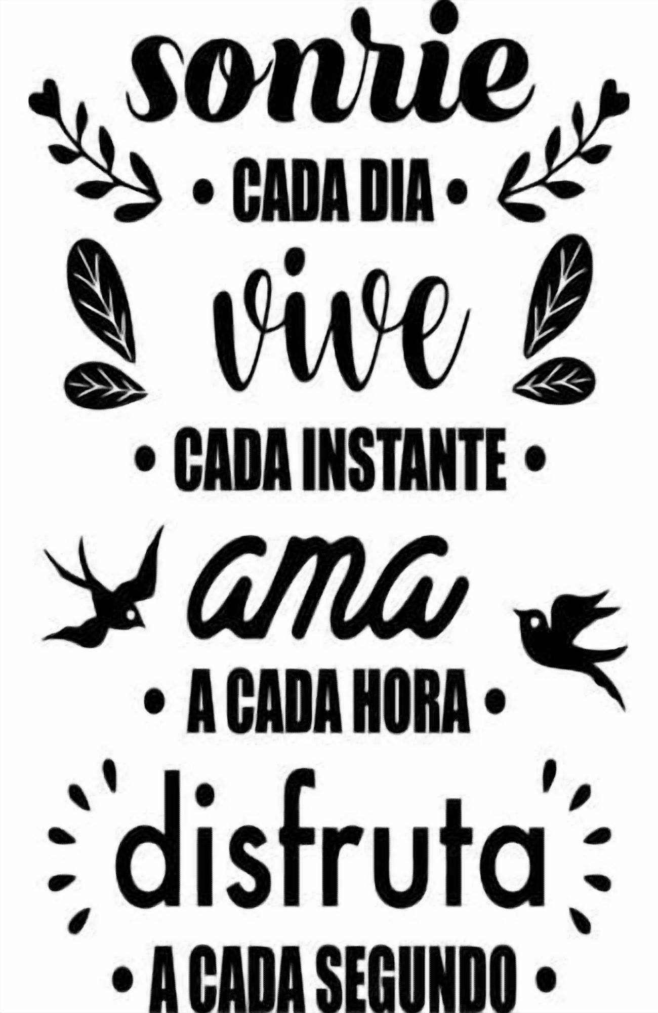 Rienda Libre Graphics - Frase Deco Sonríe Cada Día Vive Cada Instante No.4 Fr‑11025